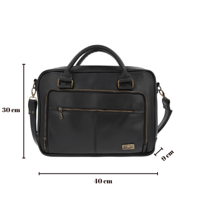 Portafolio 100% Cuero Mod. Holmes ( Pull up Negro)