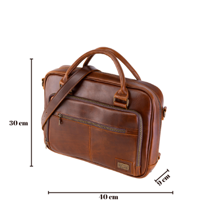 Portafolio 100% Cuero Mod. Holmes ( Roble)