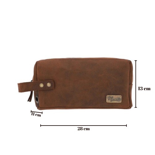 Neceser Sobaquera Piel Genuina Caballero Mod. España  (Crazy Café)