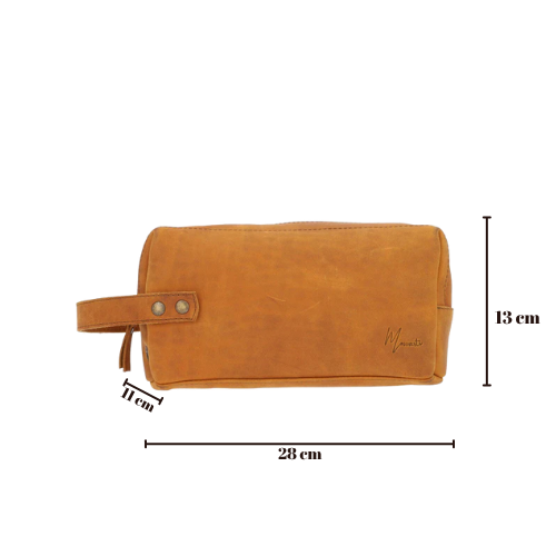 Neceser Sobaquera Piel Genuina Caballero Mod. España  (Crazy Miel)