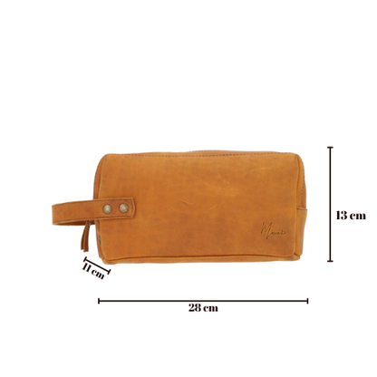 Neceser Sobaquera Piel Genuina Caballero Mod. España  (Crazy Miel)