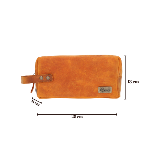 Neceser Sobaquera Piel Genuina Caballero Mod. España  (Crazy Naranja)