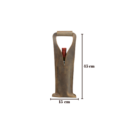 Bolsa de vino de cuero Porta botella piel 100% Mod. (Merlot) Crazy Tang