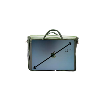 Portafolio Cuero Bovino Mod. Beijin ( Pull up Verde)