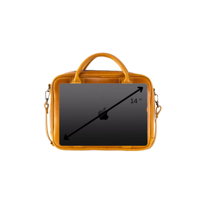 Portafolio 100% Cuero Mod. Holmes ( Frente cocodrilo Genuino Miel)