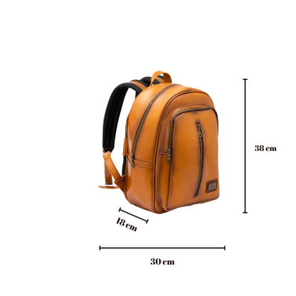 Back pack Mod. Tokio Mochila clasica cuero ( PULL UP MIEL)
