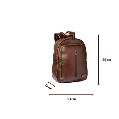 Back pack Mod. Tokio Mochila clasica Cuero floter Café