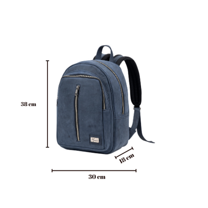 Back pack Mod. Tokio Mochila clasica cuero ( Crazy Azul)