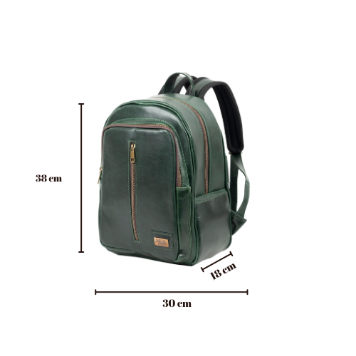 Back pack Mod. Tokio Mochila clasica cuero ( Pull Verde)