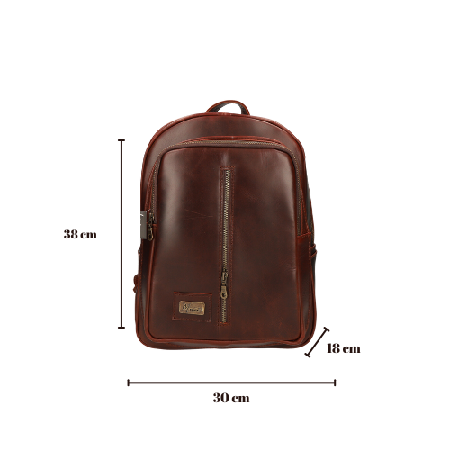 Back pack Mod. Tokio Mochila clasica cuero (shedron)
