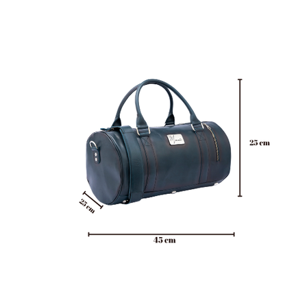 Maleta Piel Genuina Mod. Duffle London Gym (Pull up Azul)