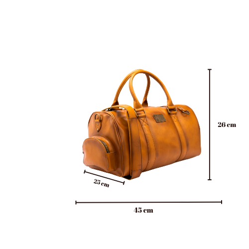 Maleta Piel Genuina con Gps mod. New York Jr. Duffle (Pull up Crazy Miel)