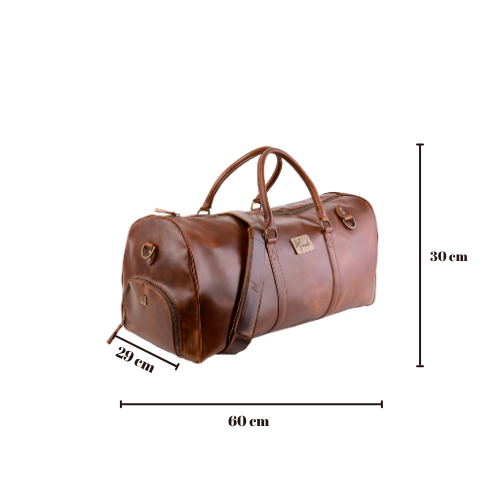 Maleta Piel Genuina con Gps mod. New York Duffle (pull up roble )