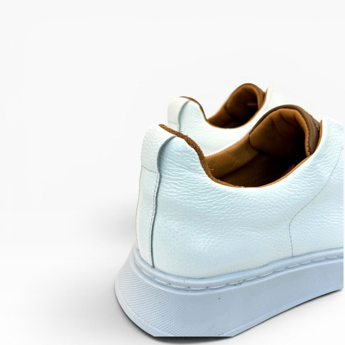 Tenis Sneakers piel genuina slip on mod 51004 Blanco-Bitono