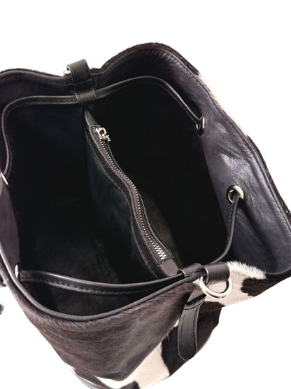 Bolso Dama Irlanda Pelo Negro/Blanco Cuero Bovino Premium