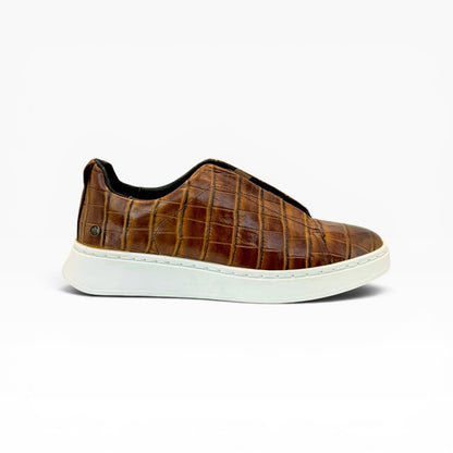 Tenis sneakers piel genuina mod 51003 Grabado Cocodrilo