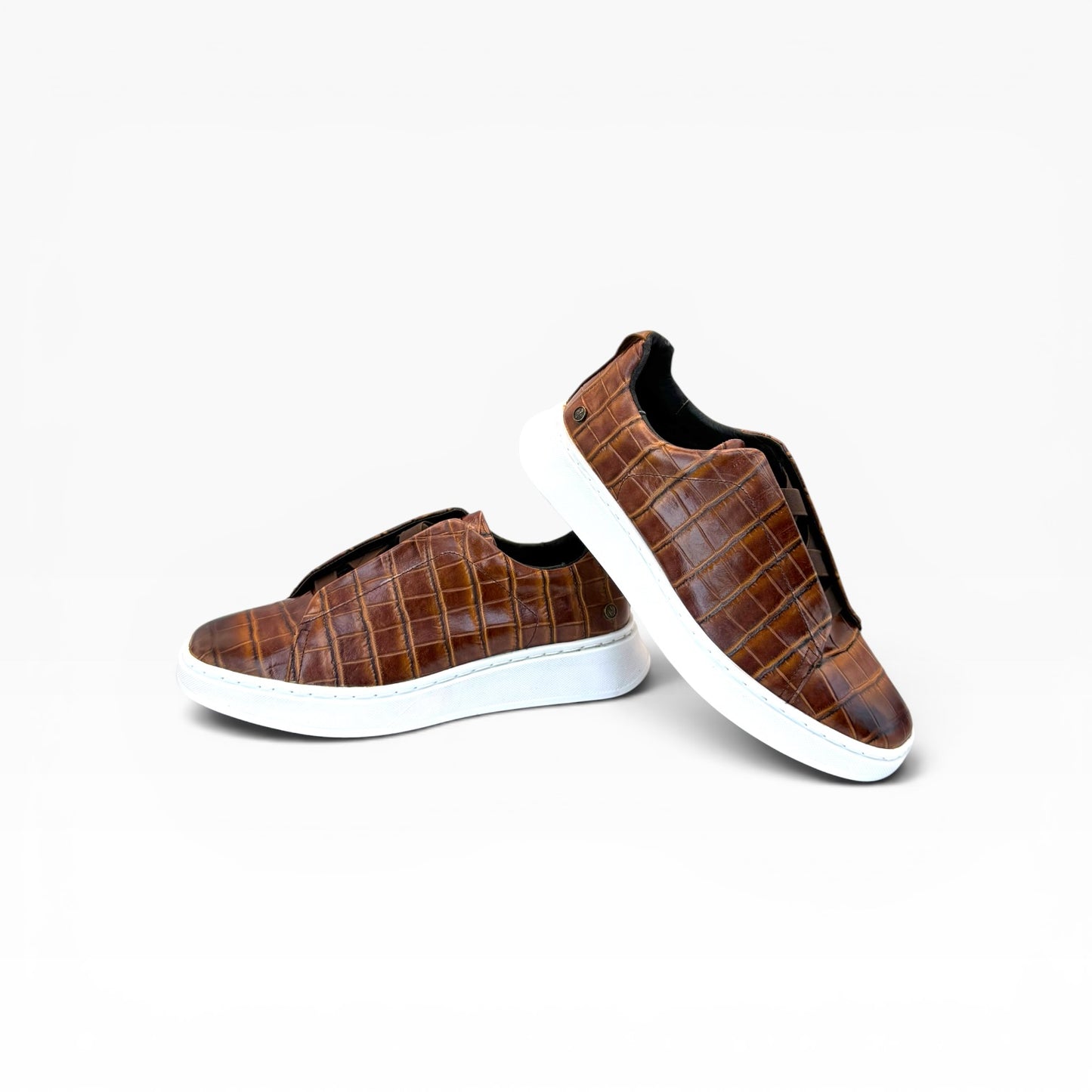 Tenis sneakers piel genuina mod 51003 Grabado Cocodrilo