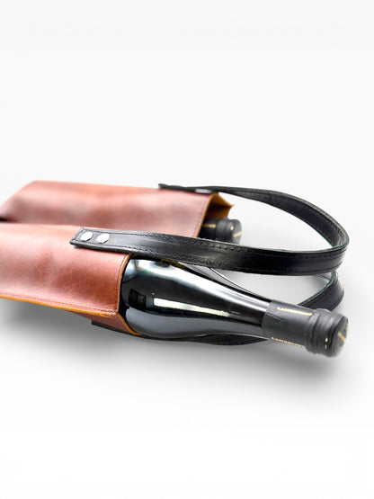 Bolsa Mosvarti porta botellas doble de cuero mayoreo