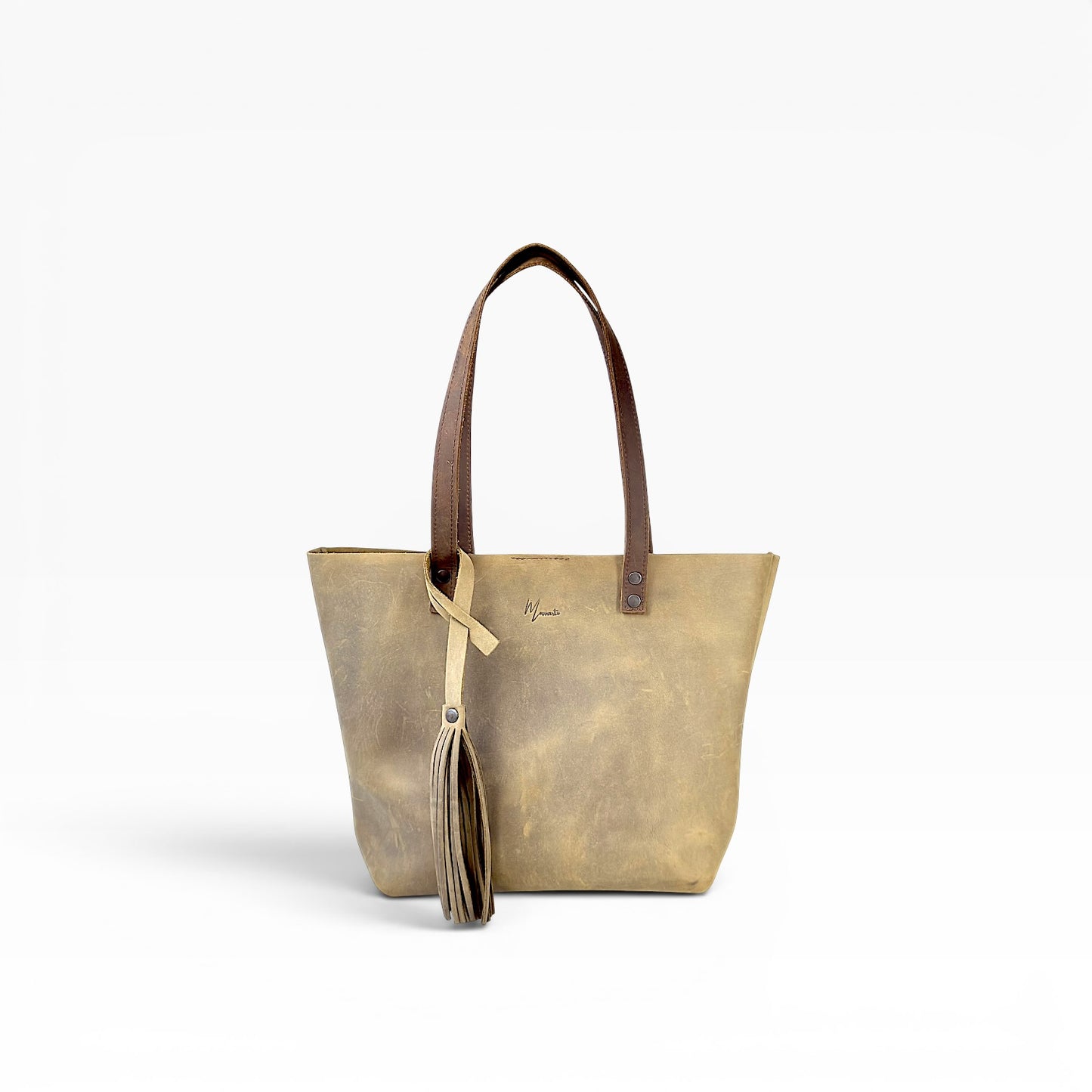 Bolso Tote Cuero Praga Plus+ Crazy Tang  Doble Vista + 💄Cosmetiquera 👝 Gratis!!