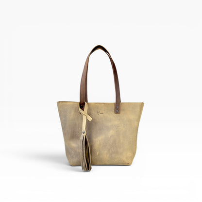 Bolso Tote Cuero Praga Plus+ Crazy Tang  Doble Vista + 💄Cosmetiquera 👝 Gratis!!