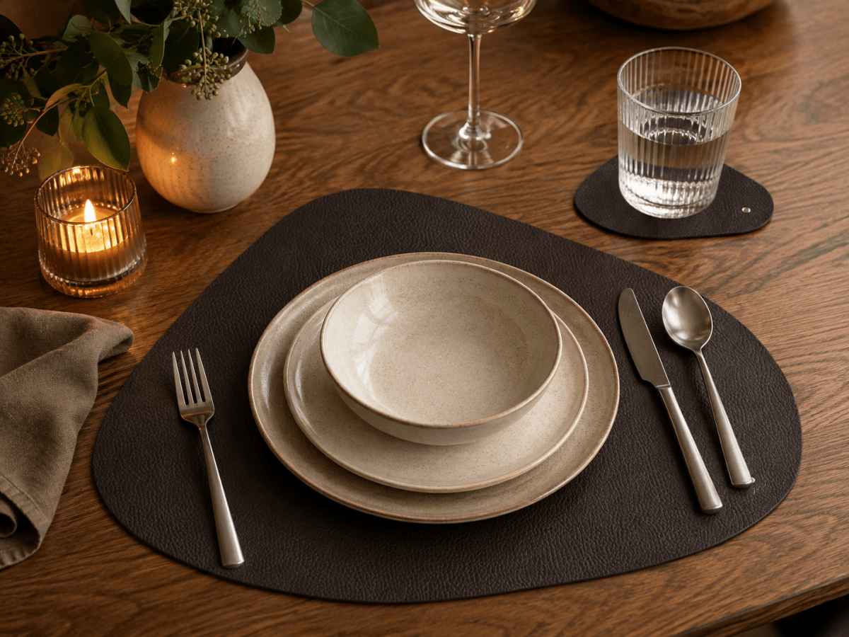Set Individual bajo plato mantel y Portavasos de Piel Premium | Mosvarti Flother Verde (Copia) - mosvartimxSet Individual bajo plato mantel y Portavasos de Piel Premium | Mosvarti Flother Verde (Copia)
