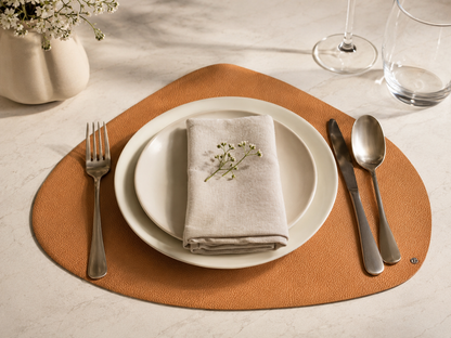 Set Individual bajo plato mantel  y Portavasos de Piel Premium | Mosvarti Flother Mostaza