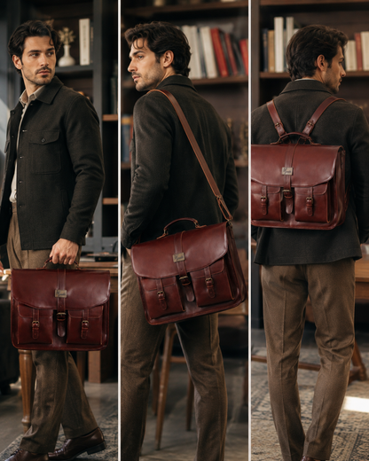 New Portafolio 100% CUERO Mod. Messenger (Pull Shedron)