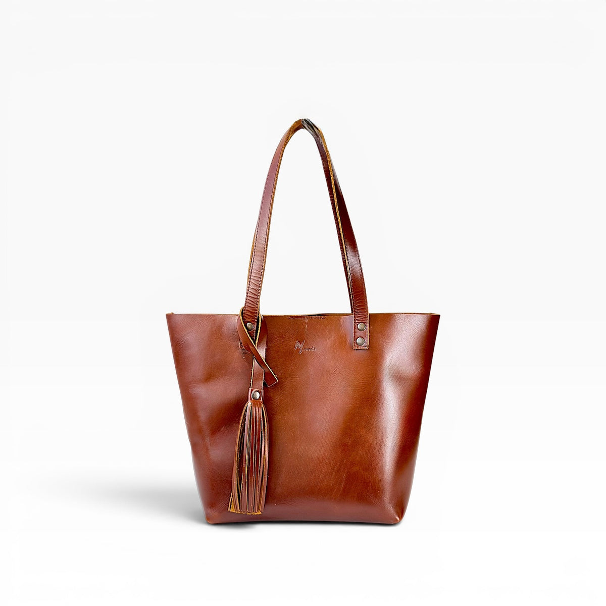 Bolsa Dama Tote 100% Piel Mod. Praga Pull up Roble + 💄Cosmetiquera 👝 Gratis!!