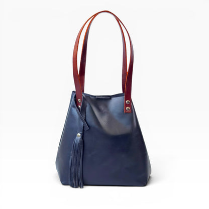 Bolso Tote Cuero Praga Plus+ Pull negro Doble Vista + 💄Cosmetiquera 👝 Gratis!!
