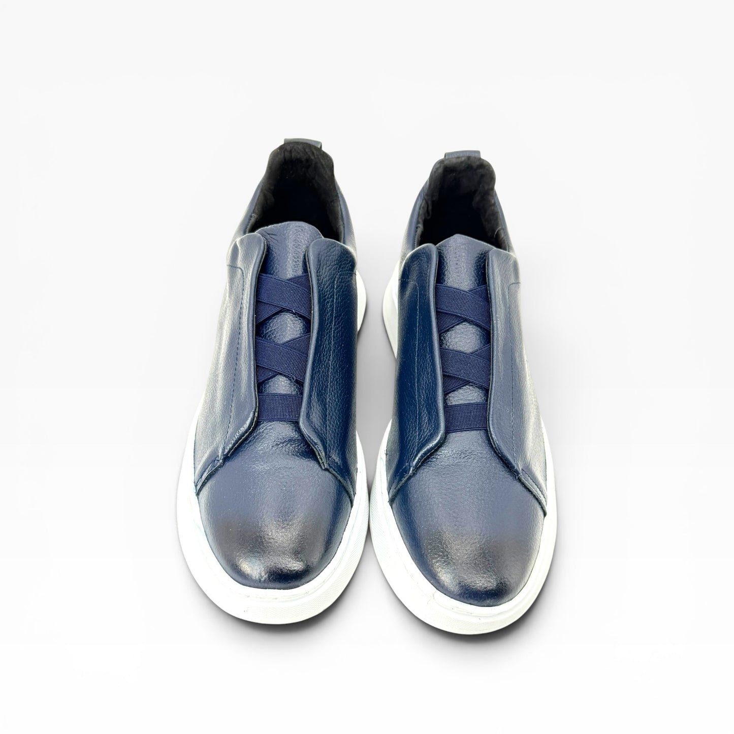 Tenis sneakers piel genuina mod 51003 azul