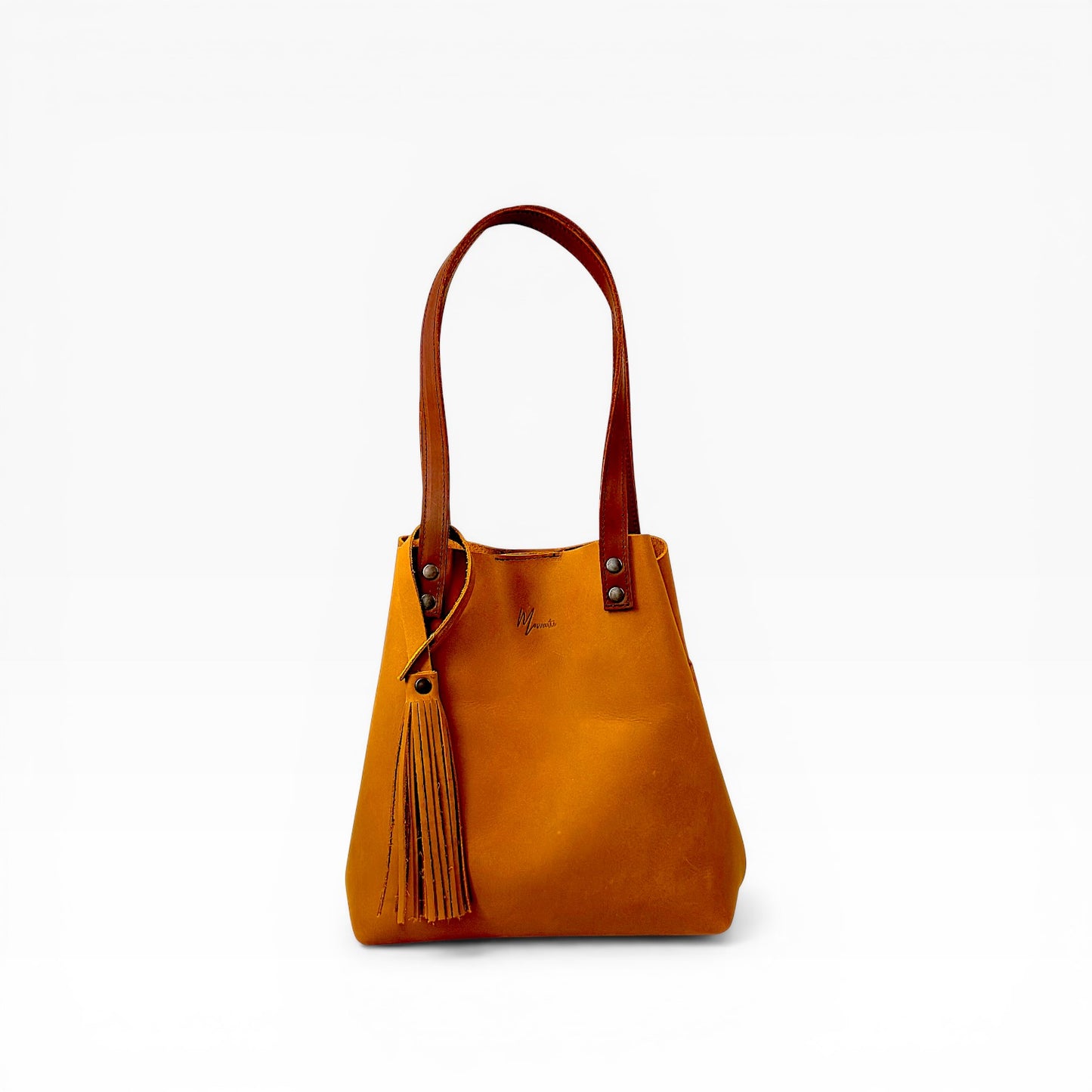 Bolso Tote Cuero Praga Plus+ Crazy miel  Doble Vista  + 💄Cosmetiquera 👝 Gratis!!
