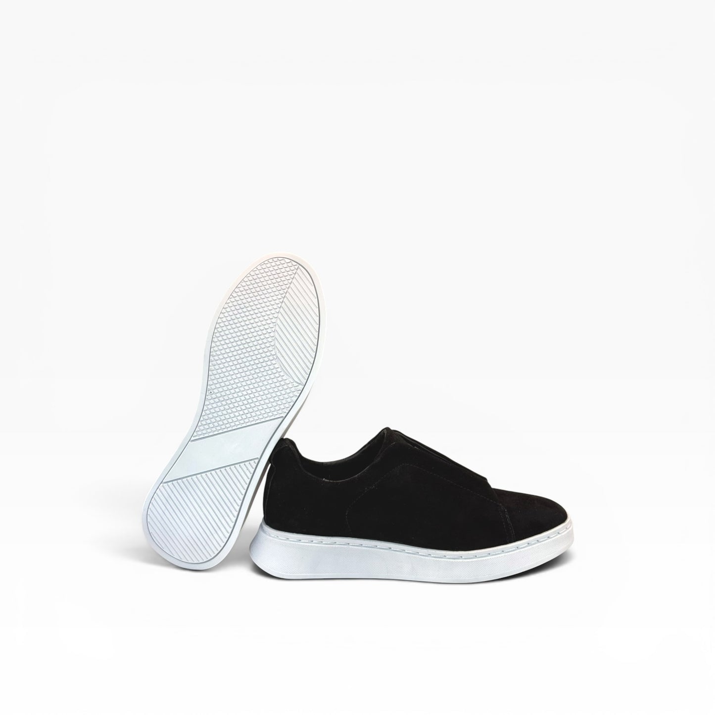 Tenis sneakers piel genuina mod 51003 Gamuza Negro