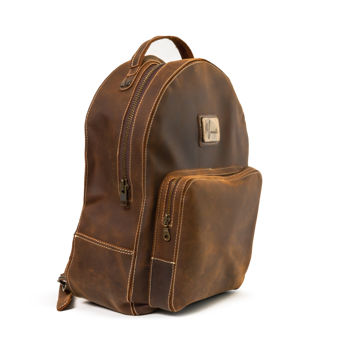 Back pack Mochila Urbana Clásica Cuero Crazy Café - mosvartimxBack pack Mochila Urbana Clásica Cuero Crazy Café