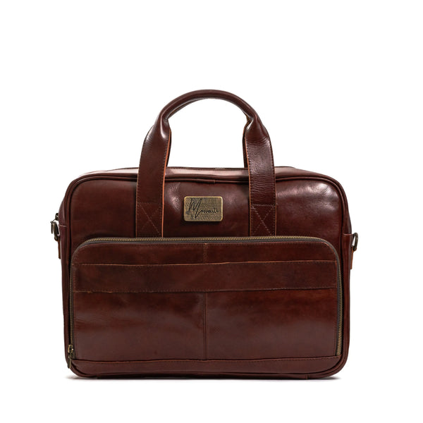 Maletin Portafolio 100% Cuero Mod. Brooklyn ( Pull up Shedron )
