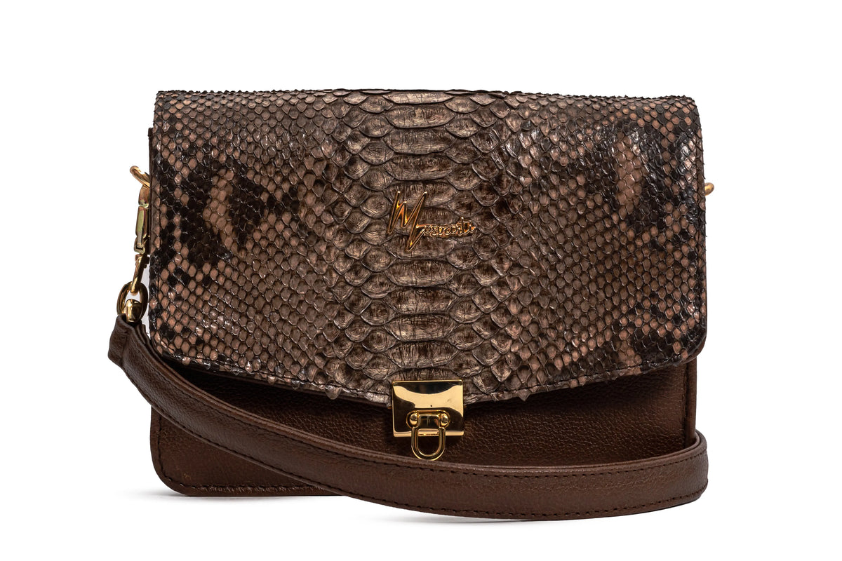 Bolso Crossbody  Marruecos 🐍 (Café Bi-tono)