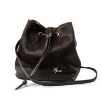 Bolso Dama Irlanda Pelo Res Negro y Cuero Bovino Premium