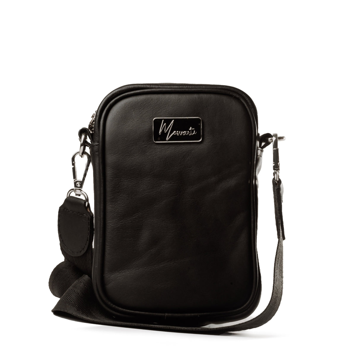 Bandolera Mini Celular Piel Negro