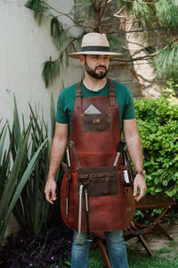 Mandil  T-Bone 100% Piel + Kit Parrillero +Set Porta vasos Gratis!!