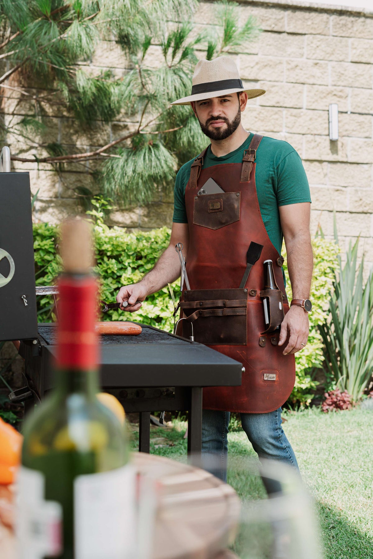 Mandil T-Bone 100% Piel + Kit Parrillero +Set Porta vasos Gratis!! - mosvartimxMandil T-Bone 100% Piel + Kit Parrillero +Set Porta vasos Gratis!!