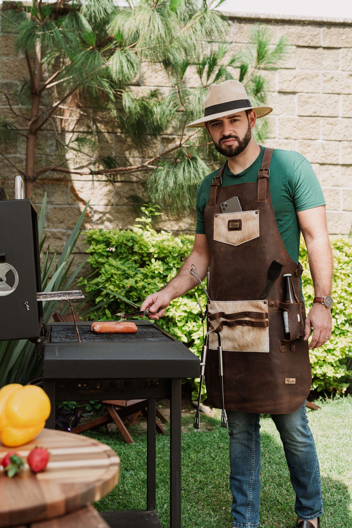 Mandil T-Bone 100% Piel + Kit Parrillero +Set Porta vasos Gratis!! - mosvartimxMandil T-Bone 100% Piel + Kit Parrillero +Set Porta vasos Gratis!!