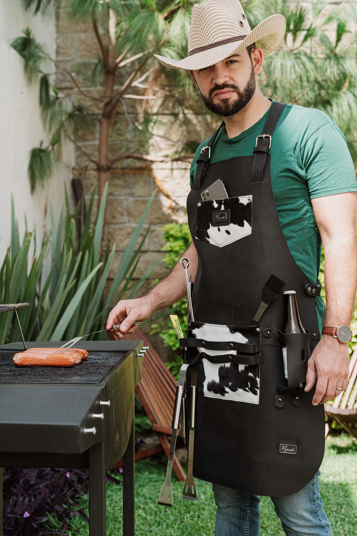 Mandil T-Bone 100% Piel + Kit Parrillero +Set Porta vasos Gratis!! - mosvartimxMandil T-Bone 100% Piel + Kit Parrillero +Set Porta vasos Gratis!!