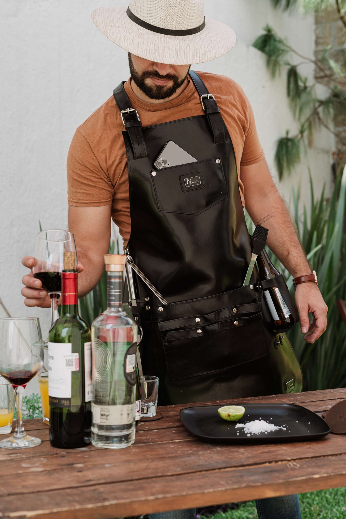 Mandil T-Bone 100% Piel + Kit Parrillero +Set Porta vasos Gratis!! - mosvartimxMandil T-Bone 100% Piel + Kit Parrillero +Set Porta vasos Gratis!!
