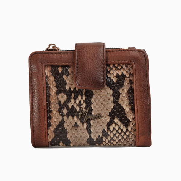 Cartera Dama con Aplic Pitón bitono lustrado mod Bolivia