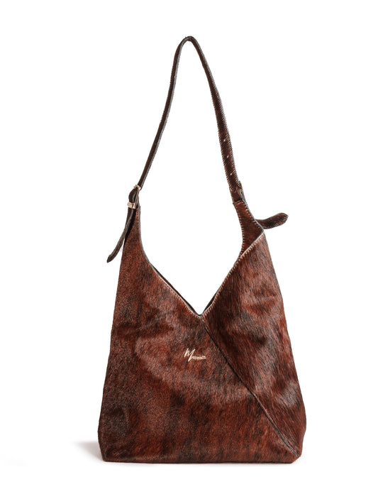 Bolso mod  Nigeria Pelo de Res Rojizo Asa Ajustable