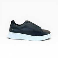 Tenis sSneakers piel genuina slip on mod 51003 Negro