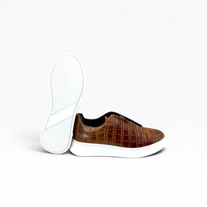 Tenis sneakers piel genuina mod 51003 Grabado Cocodrilo