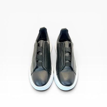 Tenis sSneakers piel genuina slip on mod 51003 Negro
