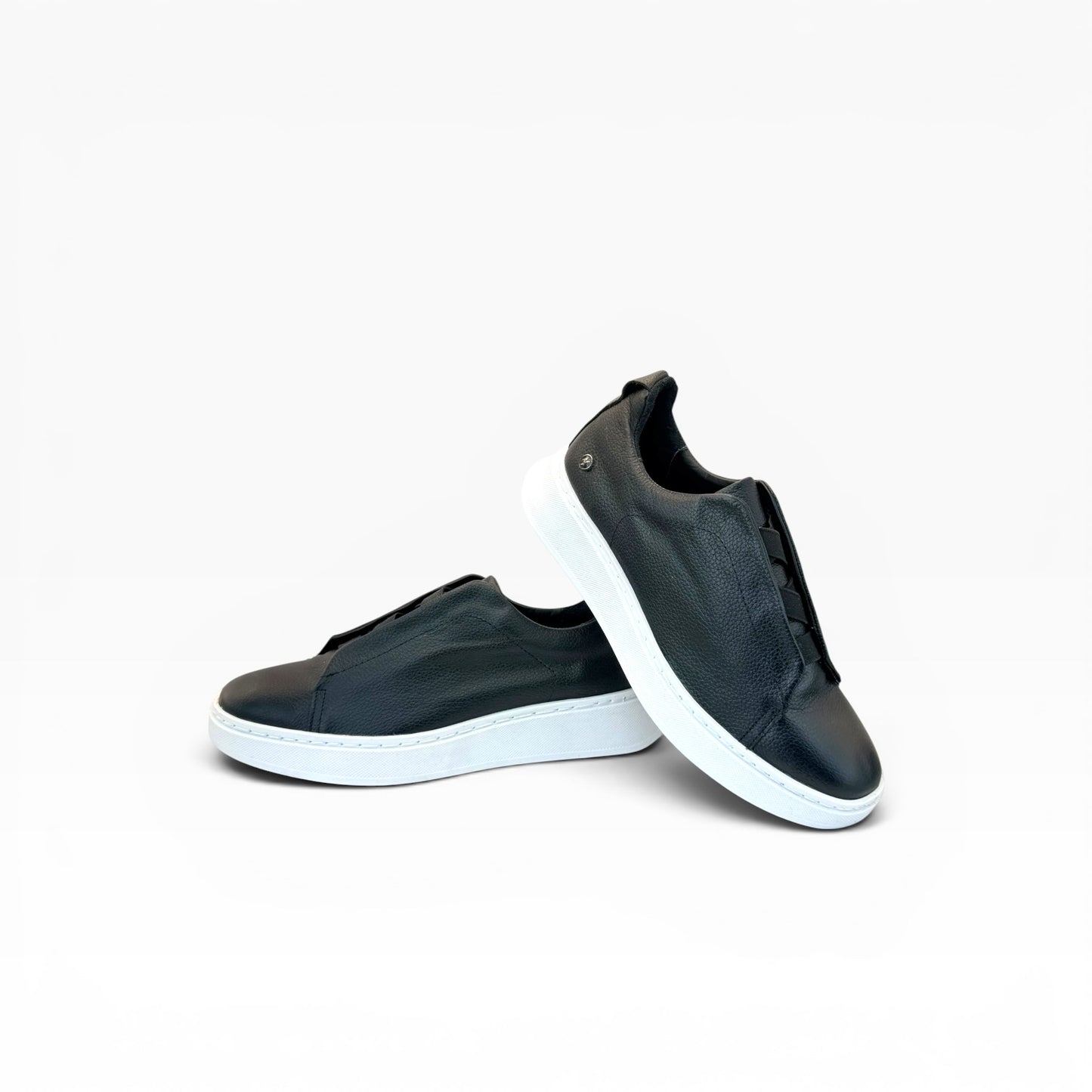 Tenis sSneakers piel genuina slip on mod 51003 Negro