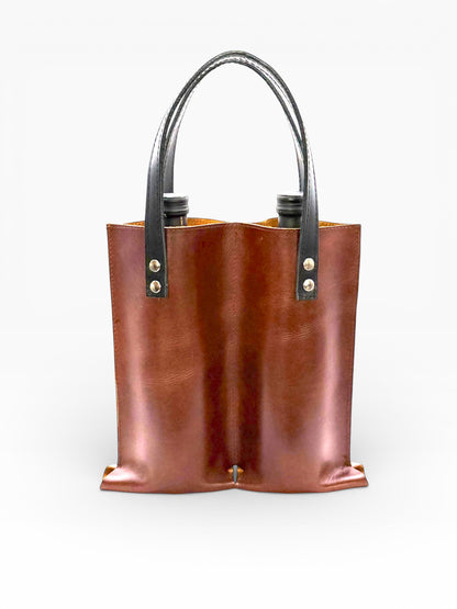 Bolsa Mosvarti porta botellas doble de cuero mayoreo