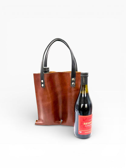 Bolsa Mosvarti porta botellas doble de cuero mayoreo